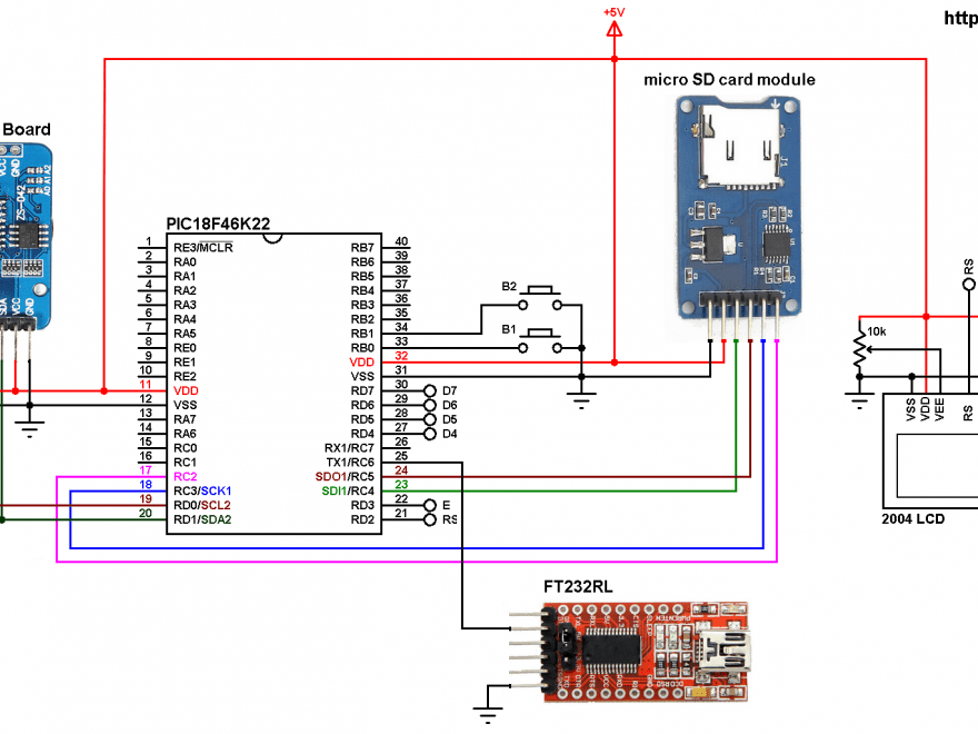 BME280 data logger with PIC18F46K22 and SD card