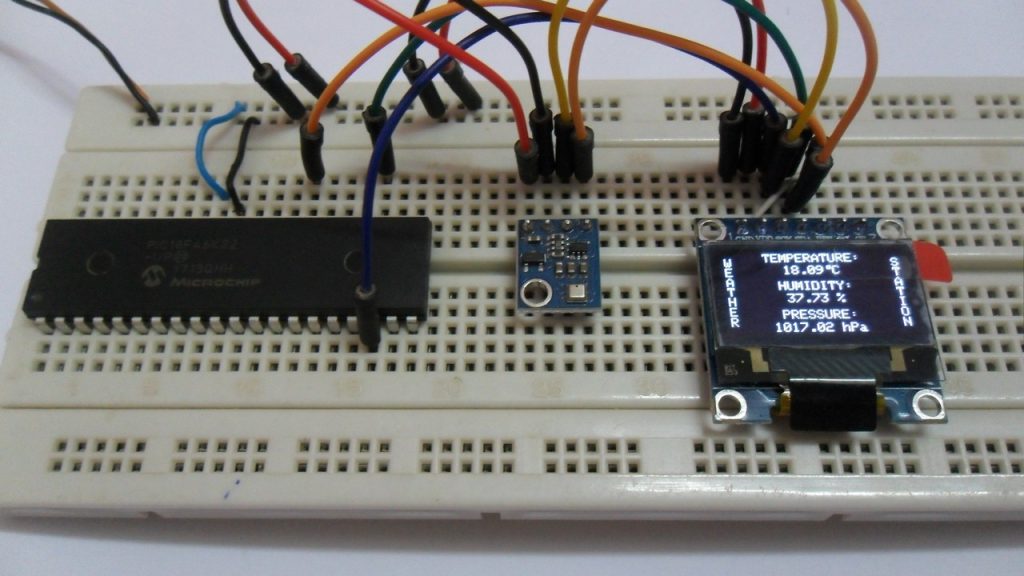 Weather Station with PIC18F46K22 and BME280 Sensor | mikroC Projects