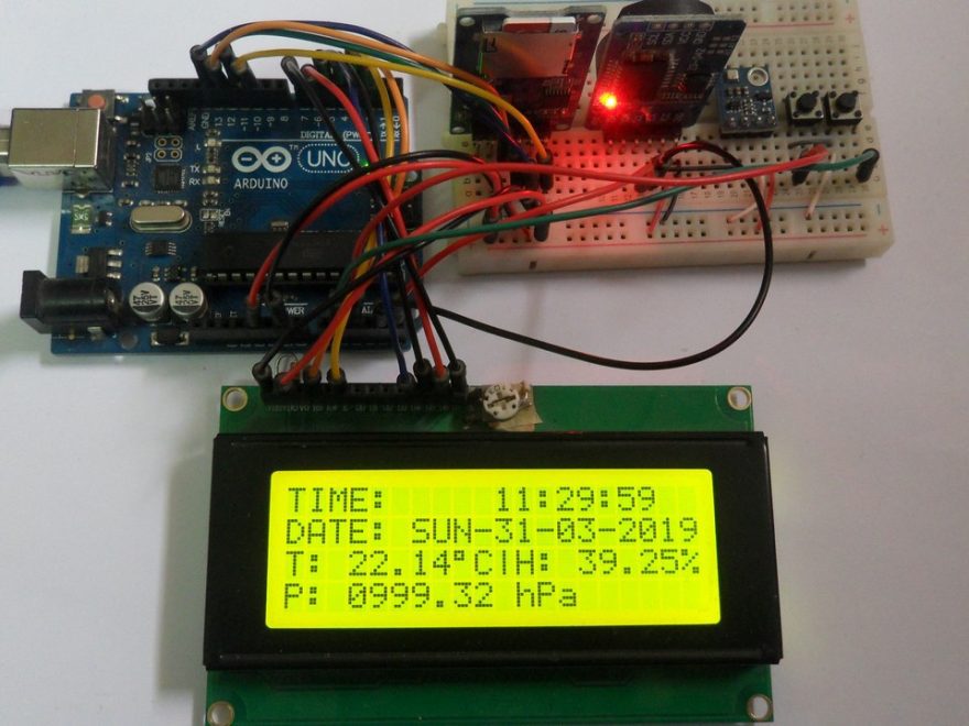 Arduino weather datalogger & station using BME280 sensor and micro-SD card