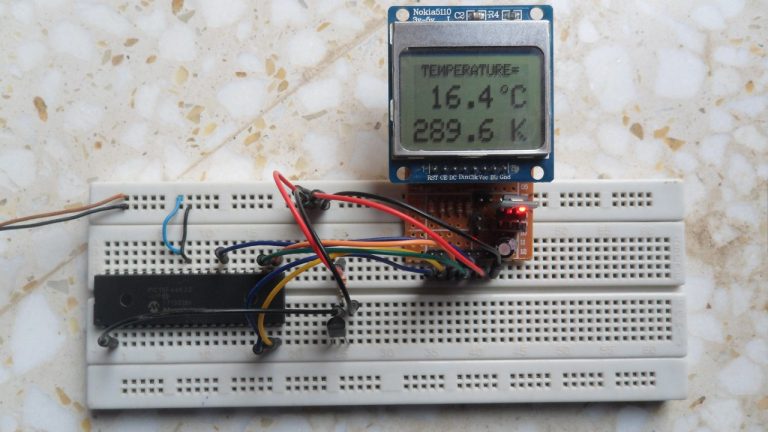 PIC MCU with LM335 Sensor and Nokia 5110 LCD | mikroC Projects