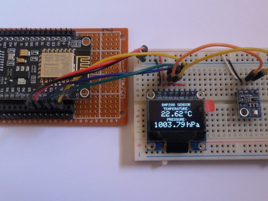 ESP8266 NodeMCU with SSD1306 OLED and BMP280 sensor