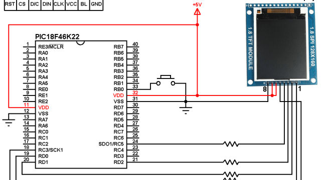 PIC18F46K22 ST7735 TFT color display