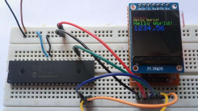 PIC18F46K22 with ST7789 SPI color TFT display
