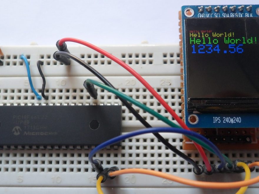 PIC18F46K22 with ST7789 SPI color TFT display