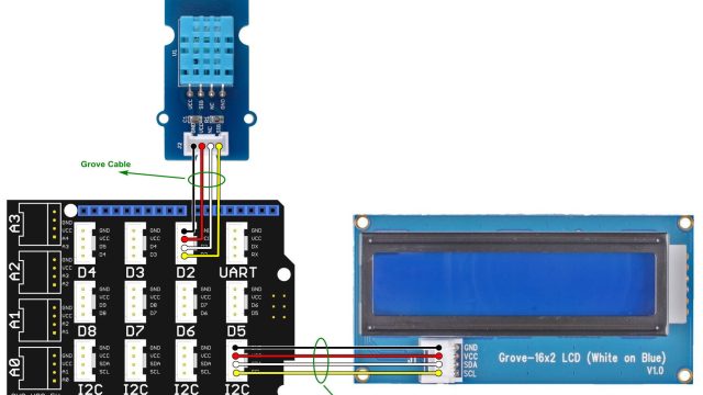 Arduino Grove DHT11 sensor I2C LCD circuit