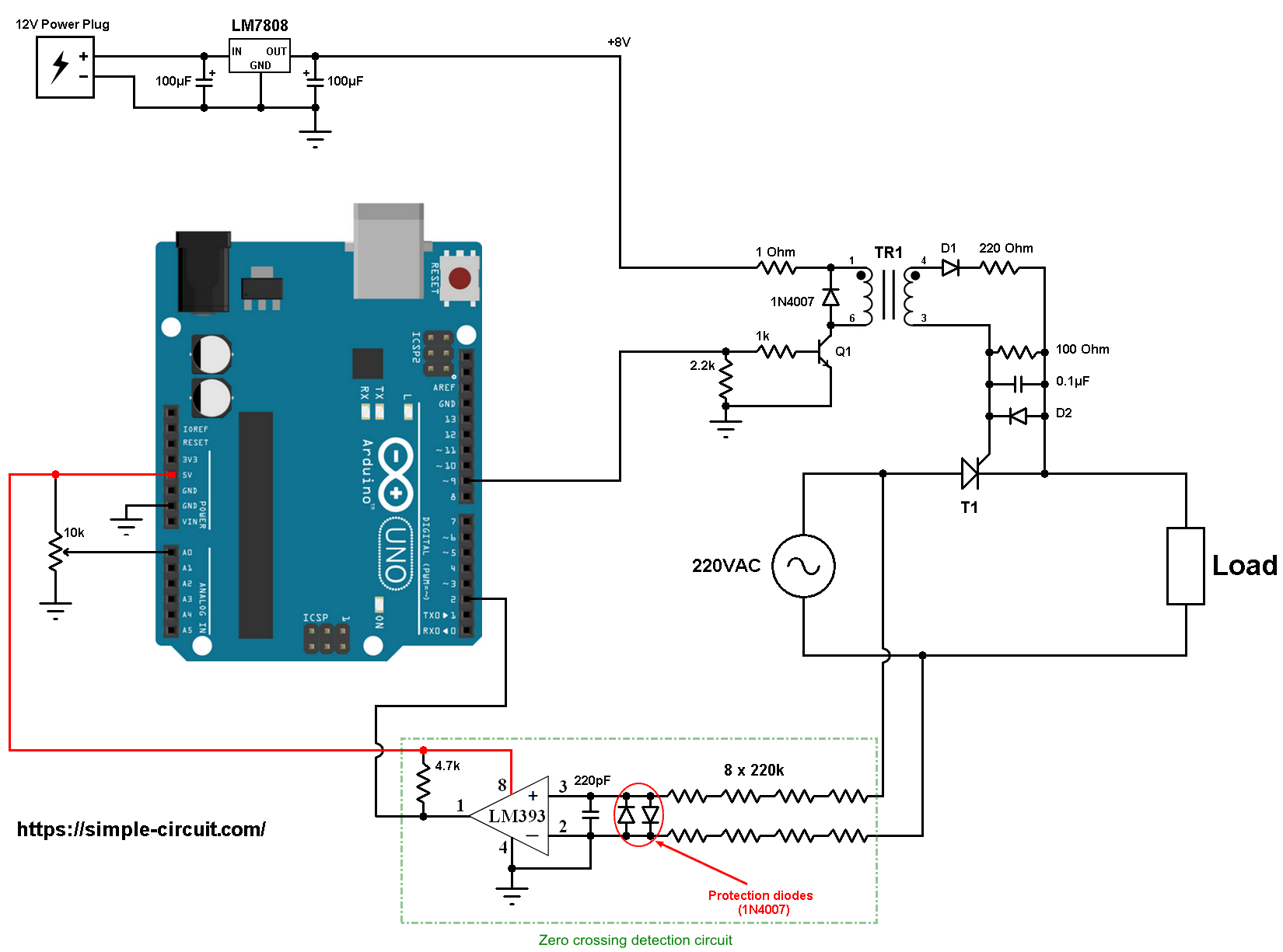 220V Half Wave Controlled Rectifier with Arduino - Simple ...