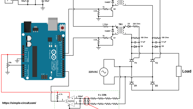 Arduino 220V full wave controlled rectifier circuit scr thyristor