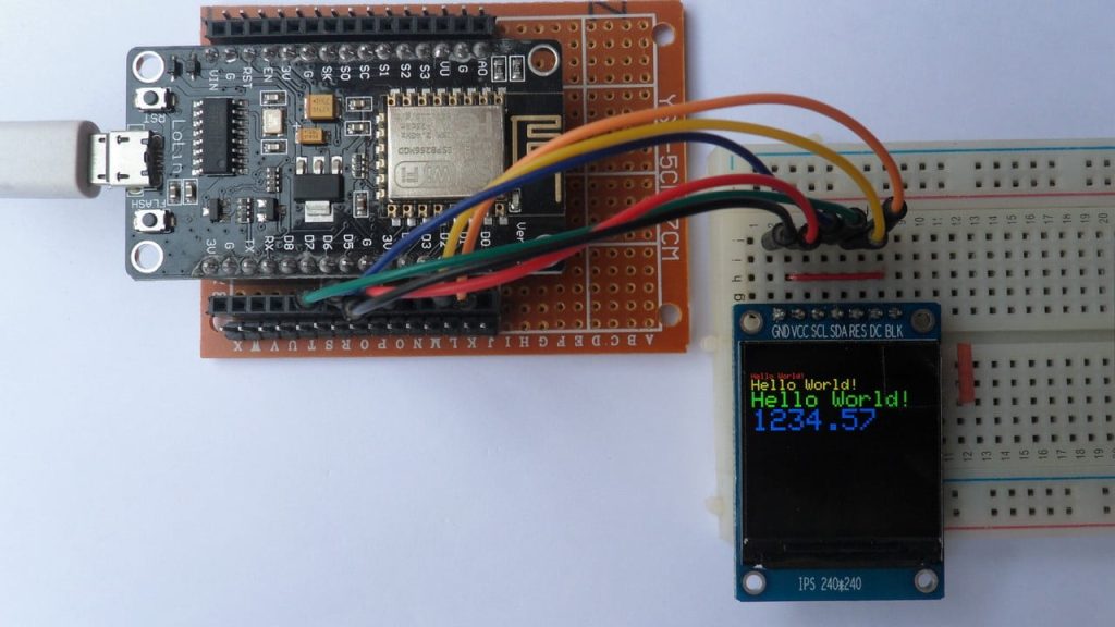 NodeMCU WiFi board with ST7789 TFT display