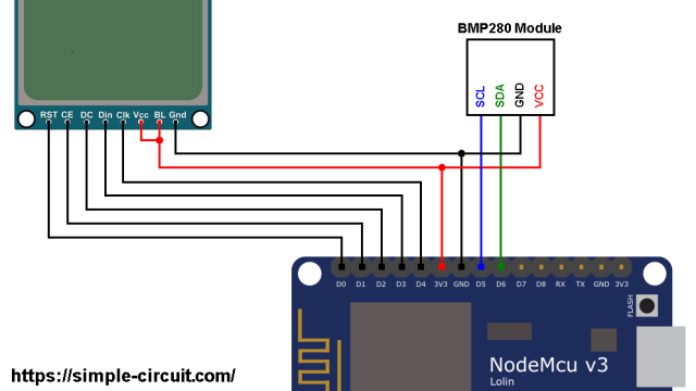 ESP8266 BMP280 sensor Nokia 5110 LCD