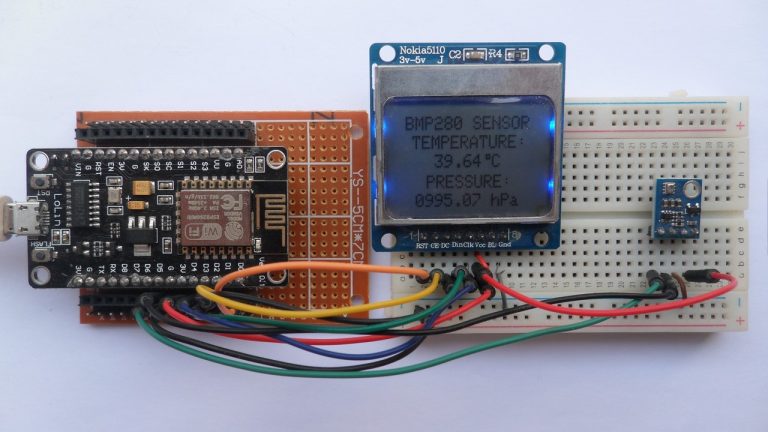 Esp8266 Nodemcu With Bmp280 Sensor And Nokia 5110 Lcd 5633