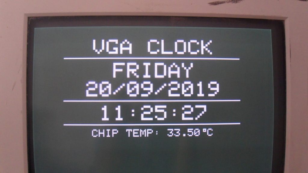 VGA clock with PIC18F46K22 MCU and DS3231 RTC