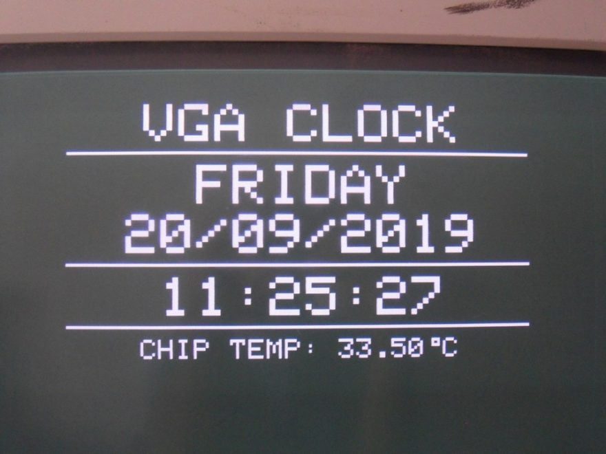 VGA clock with PIC18F46K22 MCU and DS3231 RTC
