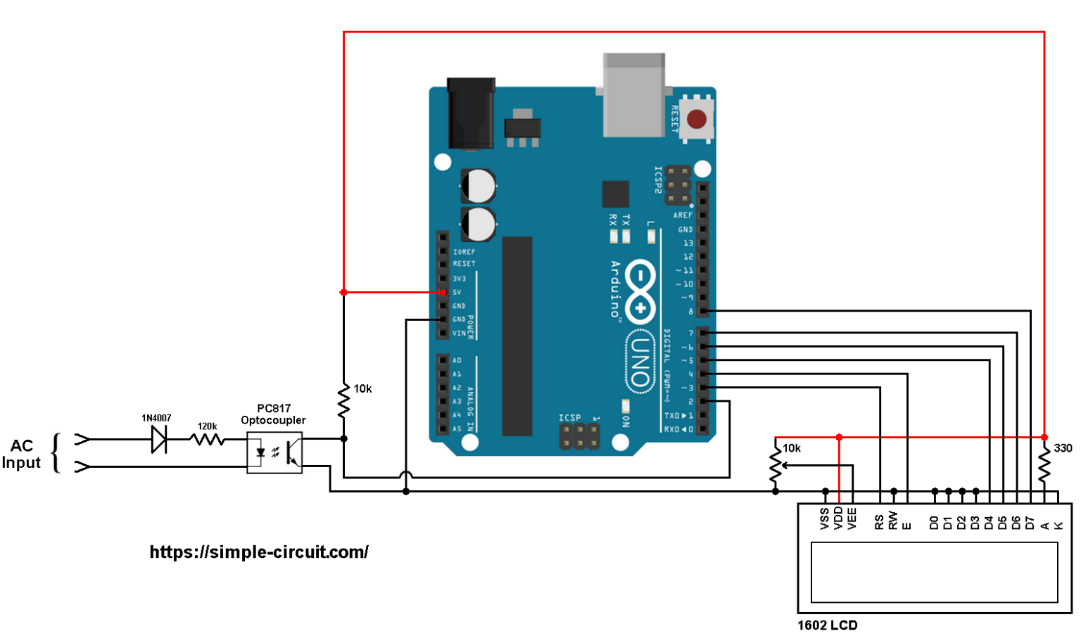 220/380V AC Frequency Meter with Arduino