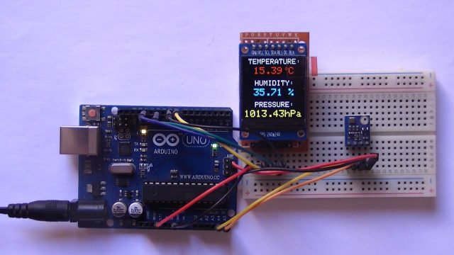 Arduino BME280 sensor ST7789 TFT weather station