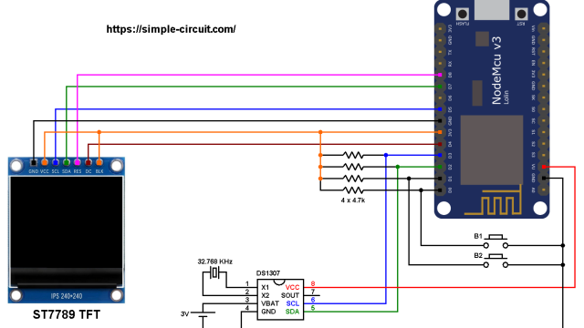 ESP8266 NodeMCU DS1307 RTC ST7789 SPI TFT