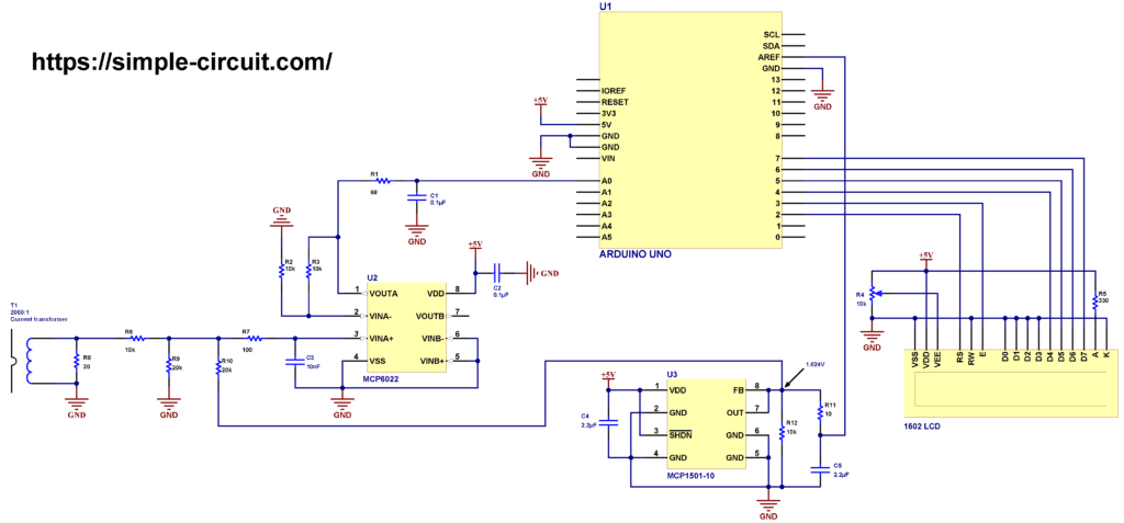 Interfacing Arduino with current transformer CT 2000:1 ratio circuit