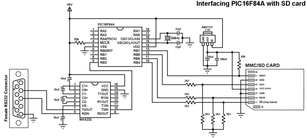 PIC16F84A with SD card