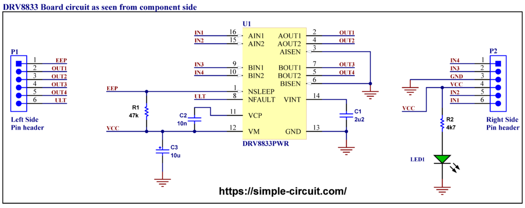 DRV8833 module circuit schematic