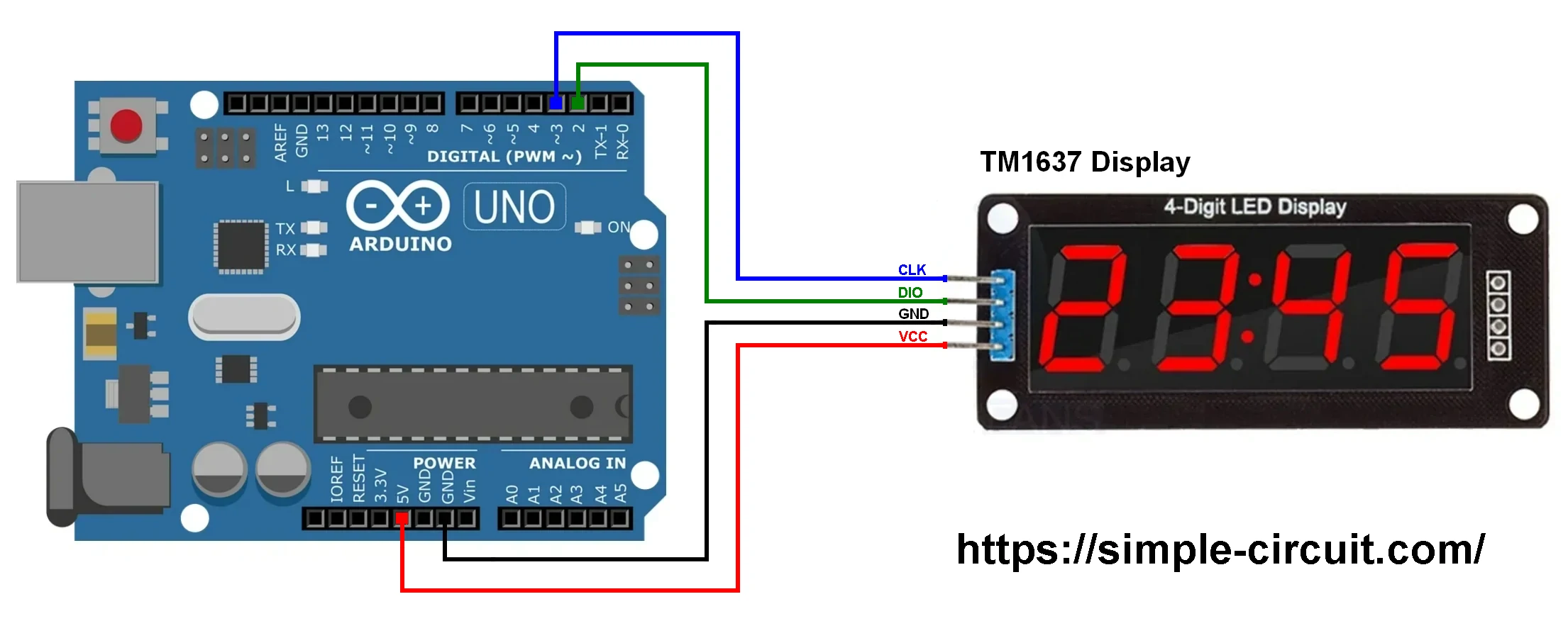 Interfacing TM1637 4-Digit 7-Segment Display with Arduino