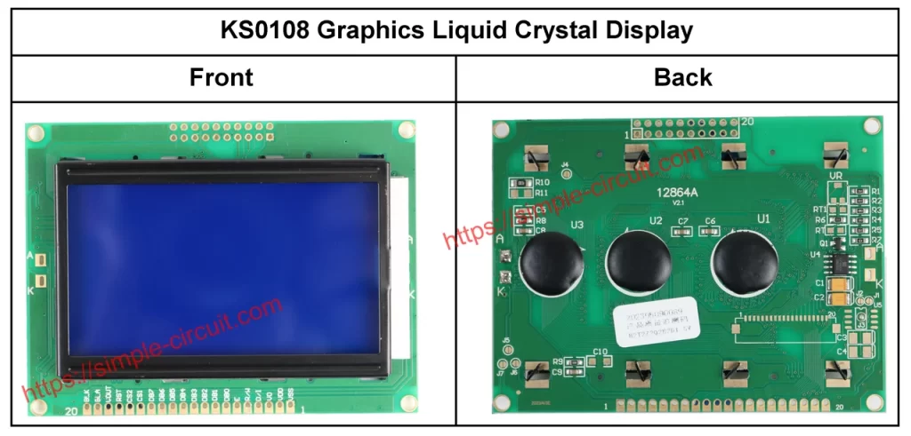 View image of KS0108 GLCD module with 128x64 pixel resolution