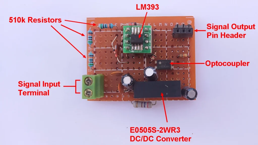 A DIY PCB board for an isolated zero crossing detector circuit