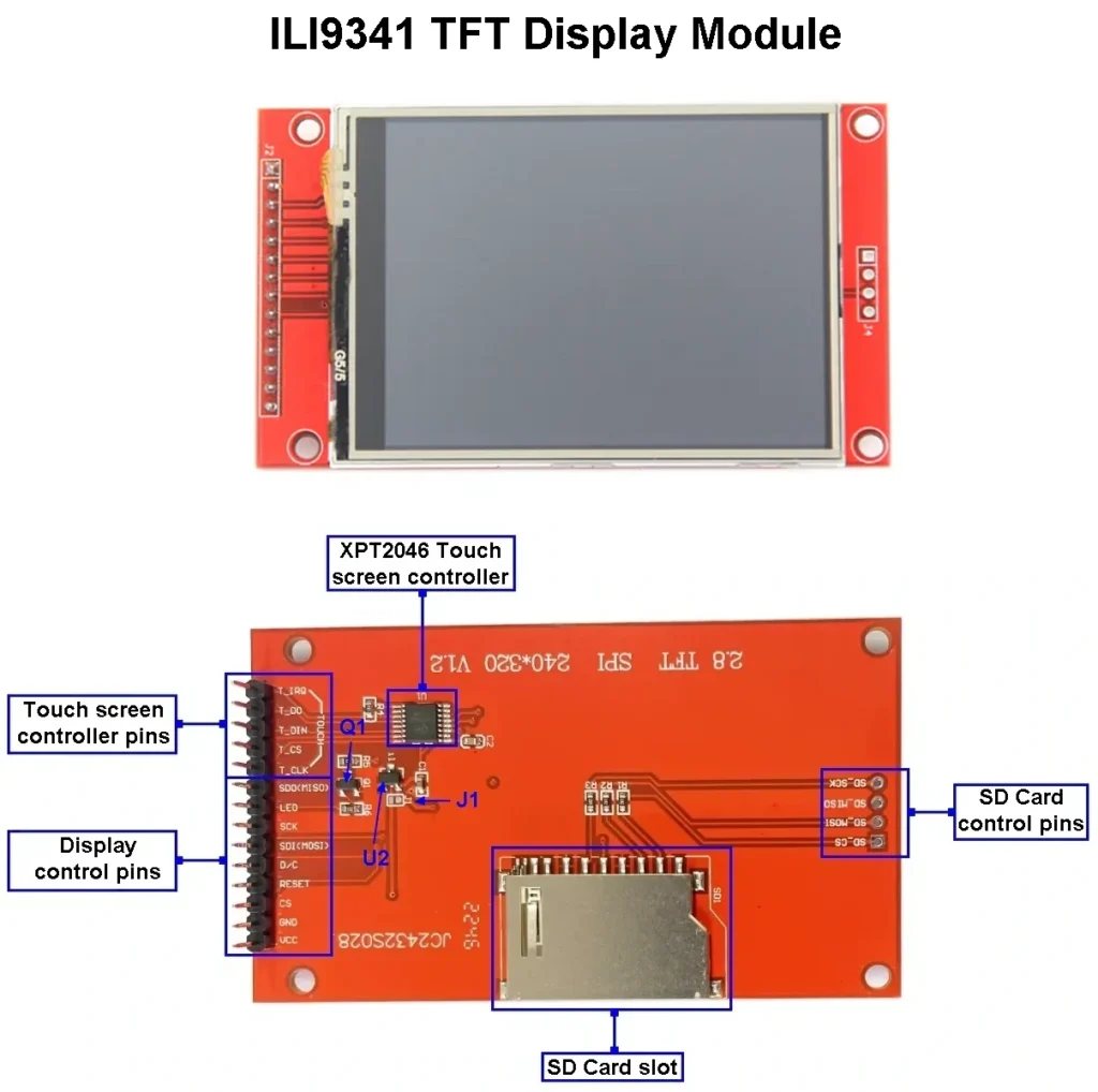 ILI9341 TFT display module interfacing