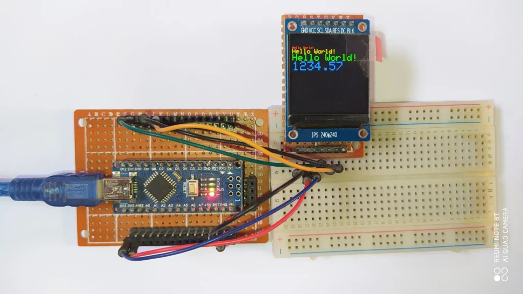 ATmega328P Based Arduino UNO board with ST7789 TFT display