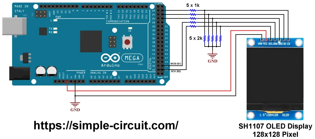 Interfacing Arduino with SH1107 OLED display in SPI mode